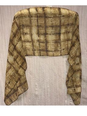 GAP Gold Tan Brown Plaid Scarf